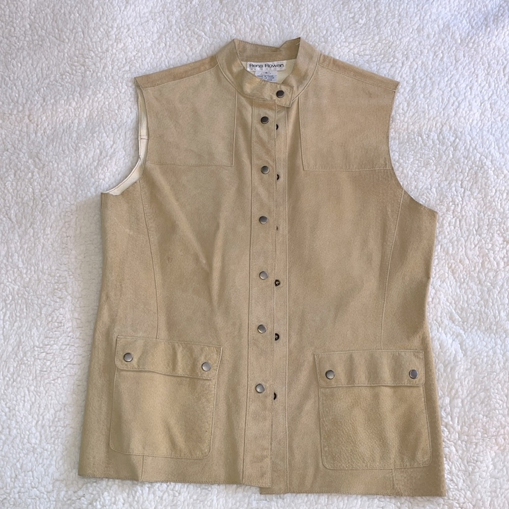 Vintage 100% leather vest, size 4